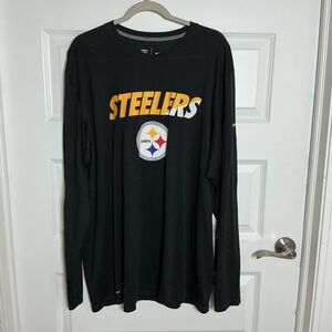 Nike Men's Black Steelers Long Sleeve Tee XXL